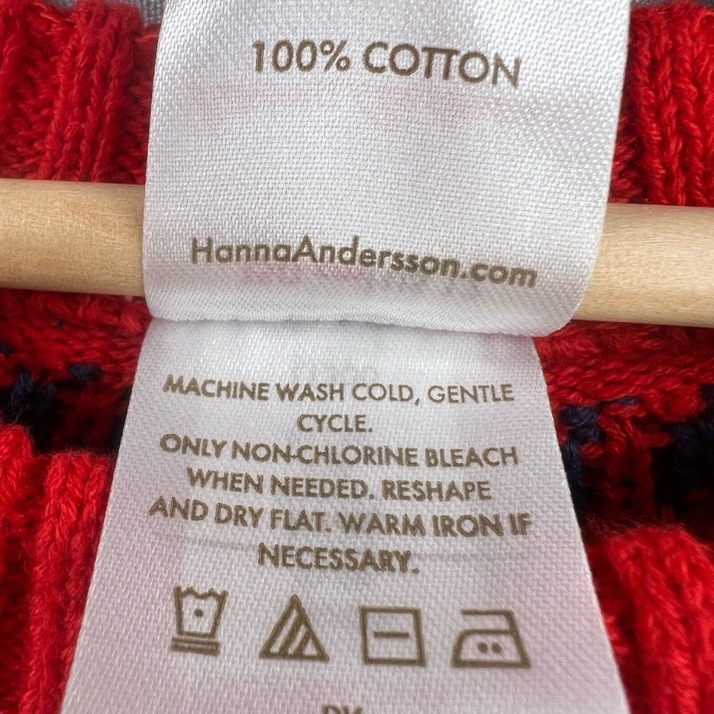 Hanna Andersson Sweater Dress Red White Knit Scandinavian Traditional Kids 12 - Picture 5 of 5